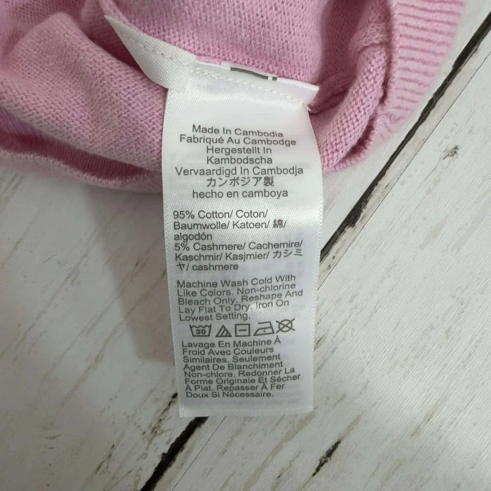 J.Crew‎ Women's Cashmere Blend Pink Crewneck Sweater Soft Lightweight Size S